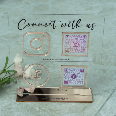 Personalized Instagram Facebook QR Code Sign Business Social Media Sign