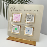 Personalized 4 QR Code Sign Business Payment & Social Media Sign